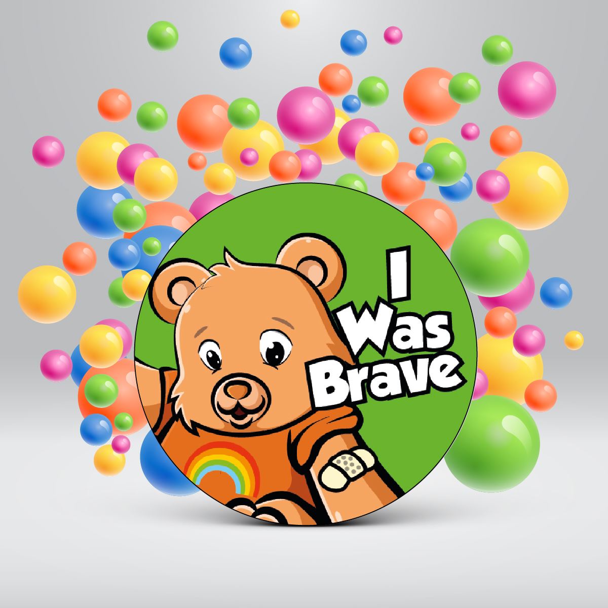 Brave Bear 30mm Children's Bravery Reward Stickers for Teachers or Nurses