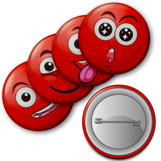 Red Clown Nose Reward Button Badges (Pack of 20 Pin Badges - 38mm)