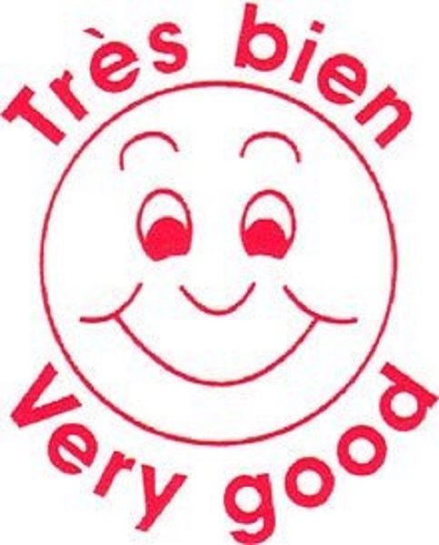 Tres Bien Very Good- French Self inking teacher reward x stamper xclamations stamp