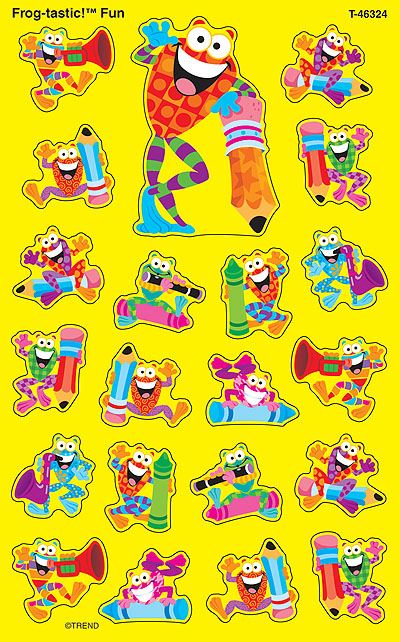 168 Frog-tastic Fun SuperShapes Teacher Reward Stickers - Large