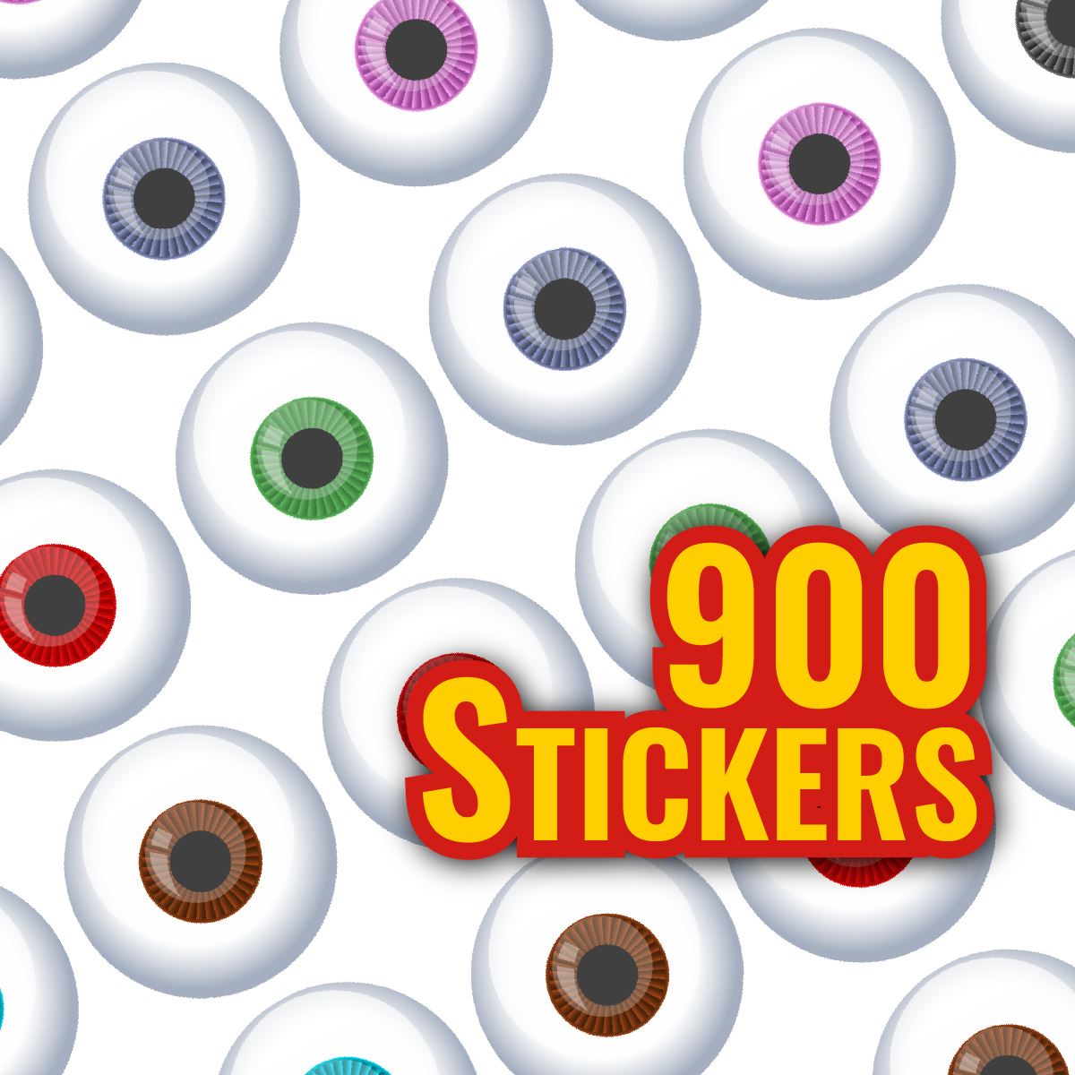 900 Mini Eyes 10mm Eyeball Spot Stickers for Teachers and Planners