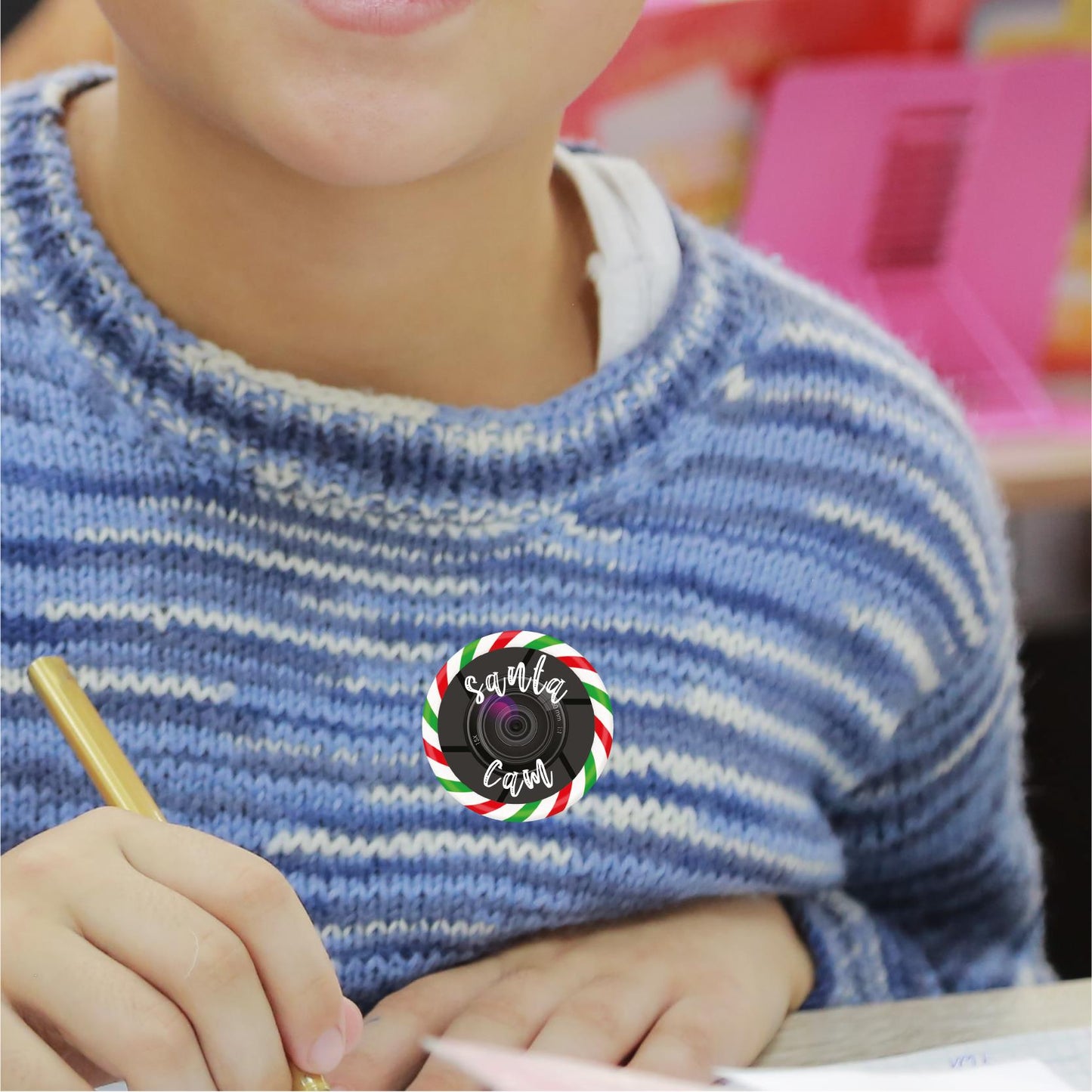 144 Santa Cam 30mm Reward Stickers for School Teachers, Parents and Nursery + 90 Free 10mm Santa's