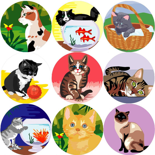 144 Cats and Kittens 30mm Reward Stickers for Teachers, Parents and Party Bags