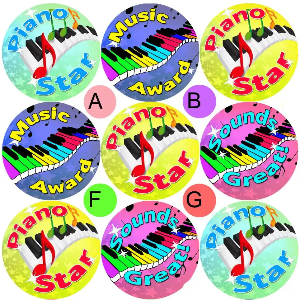 144 Piano Music Award Themed Teacher Reward Stickers - Large - Sticker ...