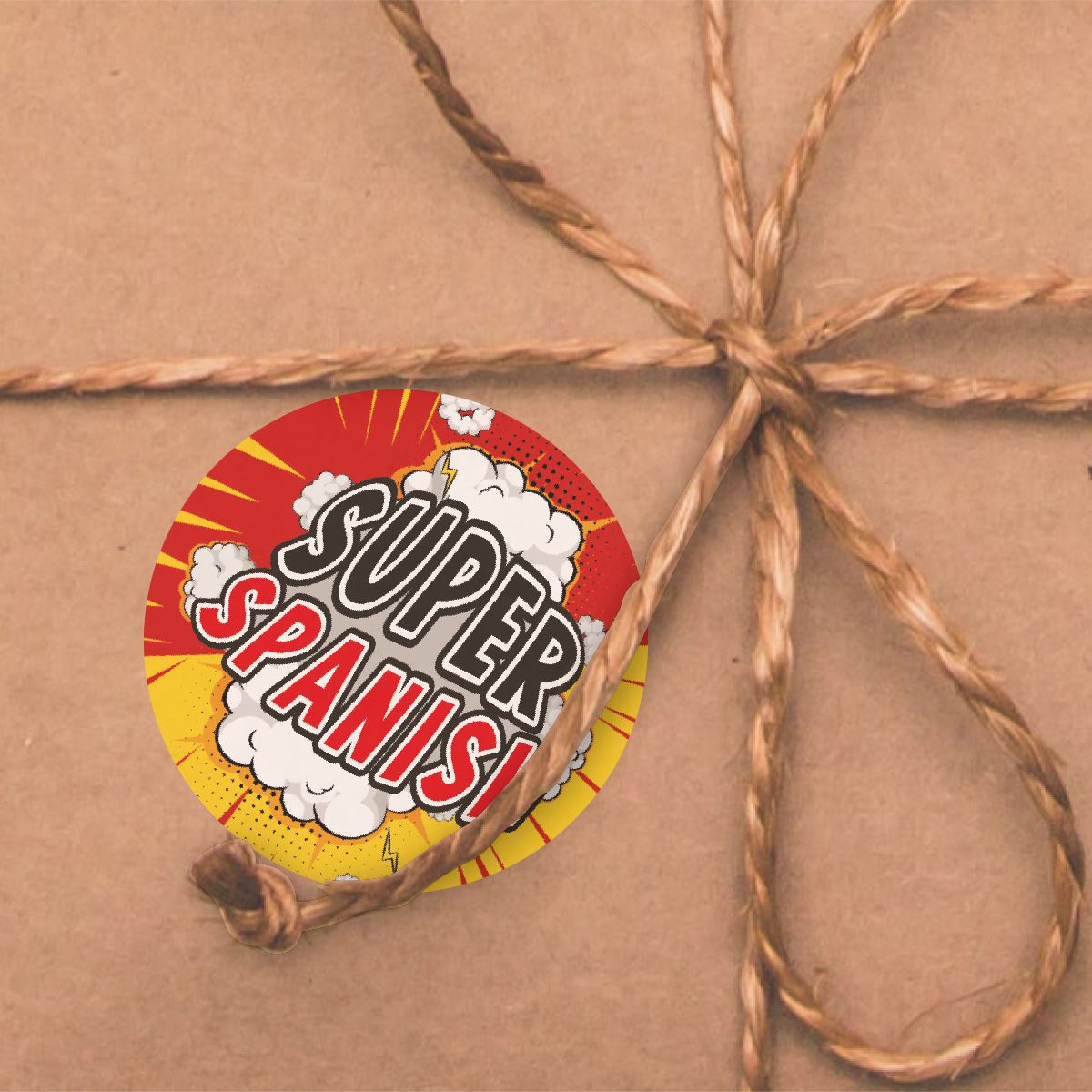 144 Spanish Superhero Comic Stickers - 30mm Glossy Reward Stickers for Teachers & Parents