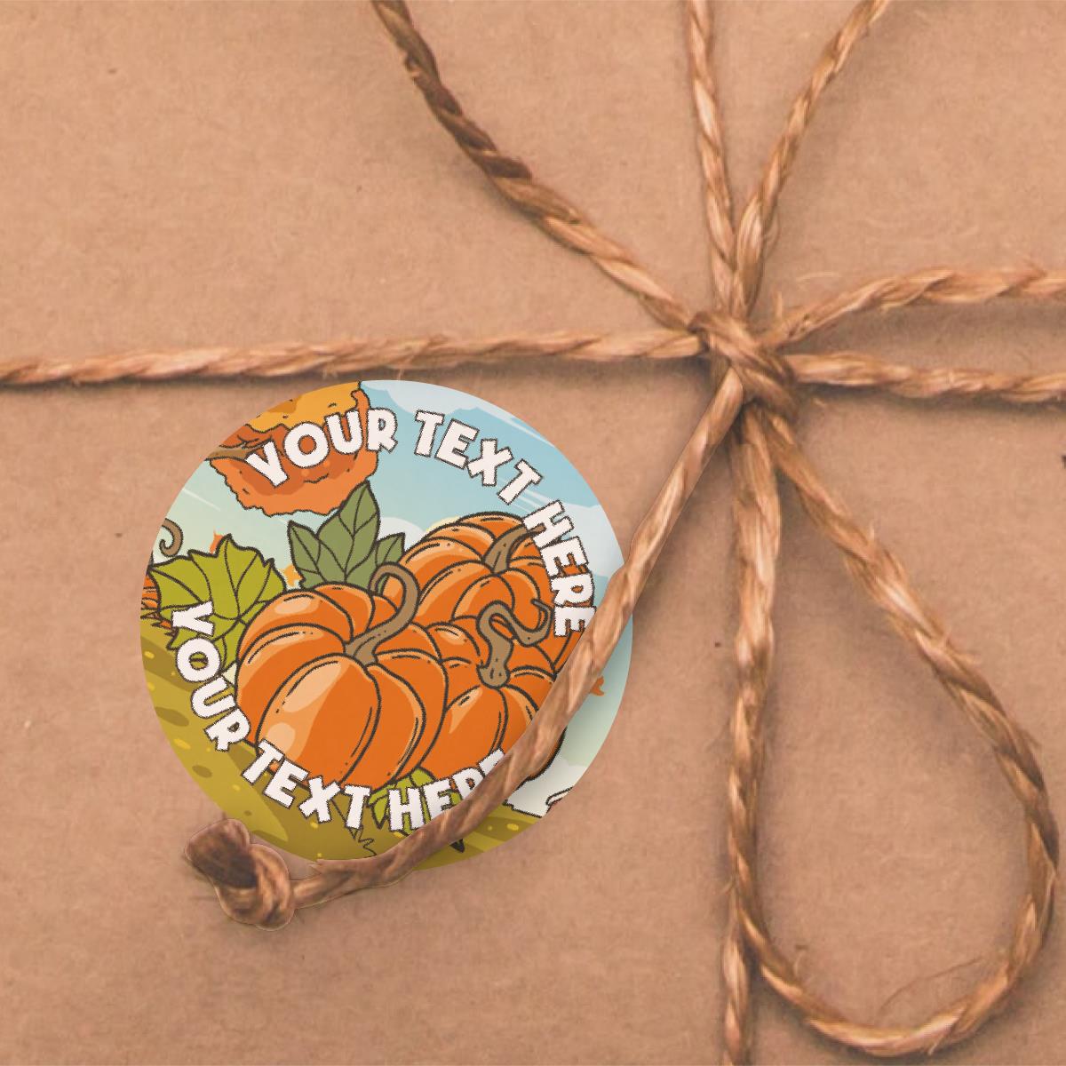 144 Personalised Pumpkin Patch 30mm Reward Stickers for Halloween, Pumpkin Picking, Farm