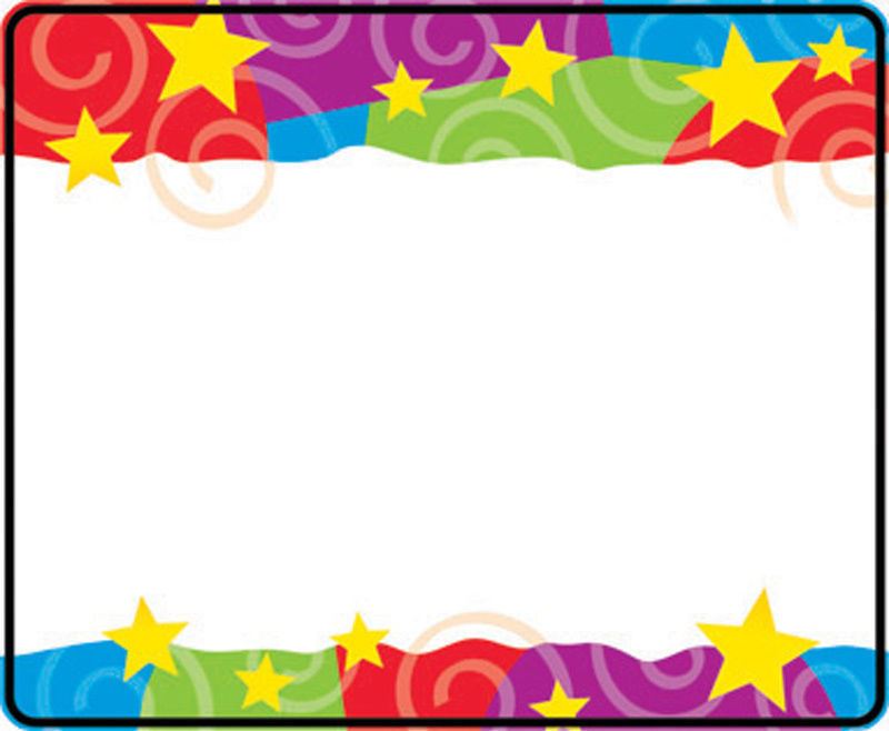 36 TREND Stars 'n Swirls Name Tag label Stickers