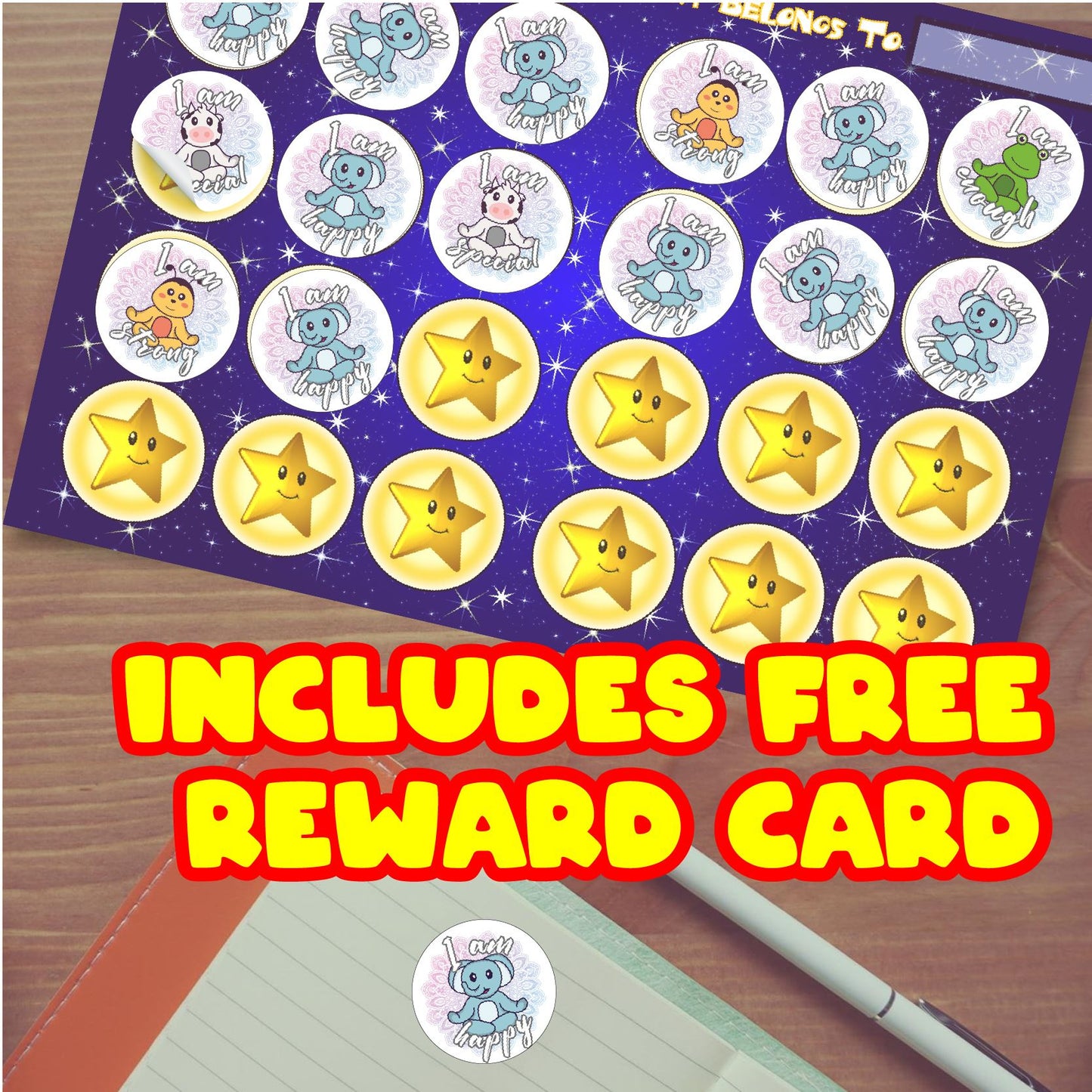 144 Animal Affirmations Reward Stickers 30mm Positivity Reward Stickers for Teachers or Parents