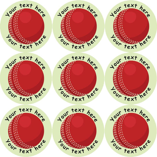 144 Personalised Cricket 30mm Reward Stickers for School Teachers, Party Bag, Parents and Nursery