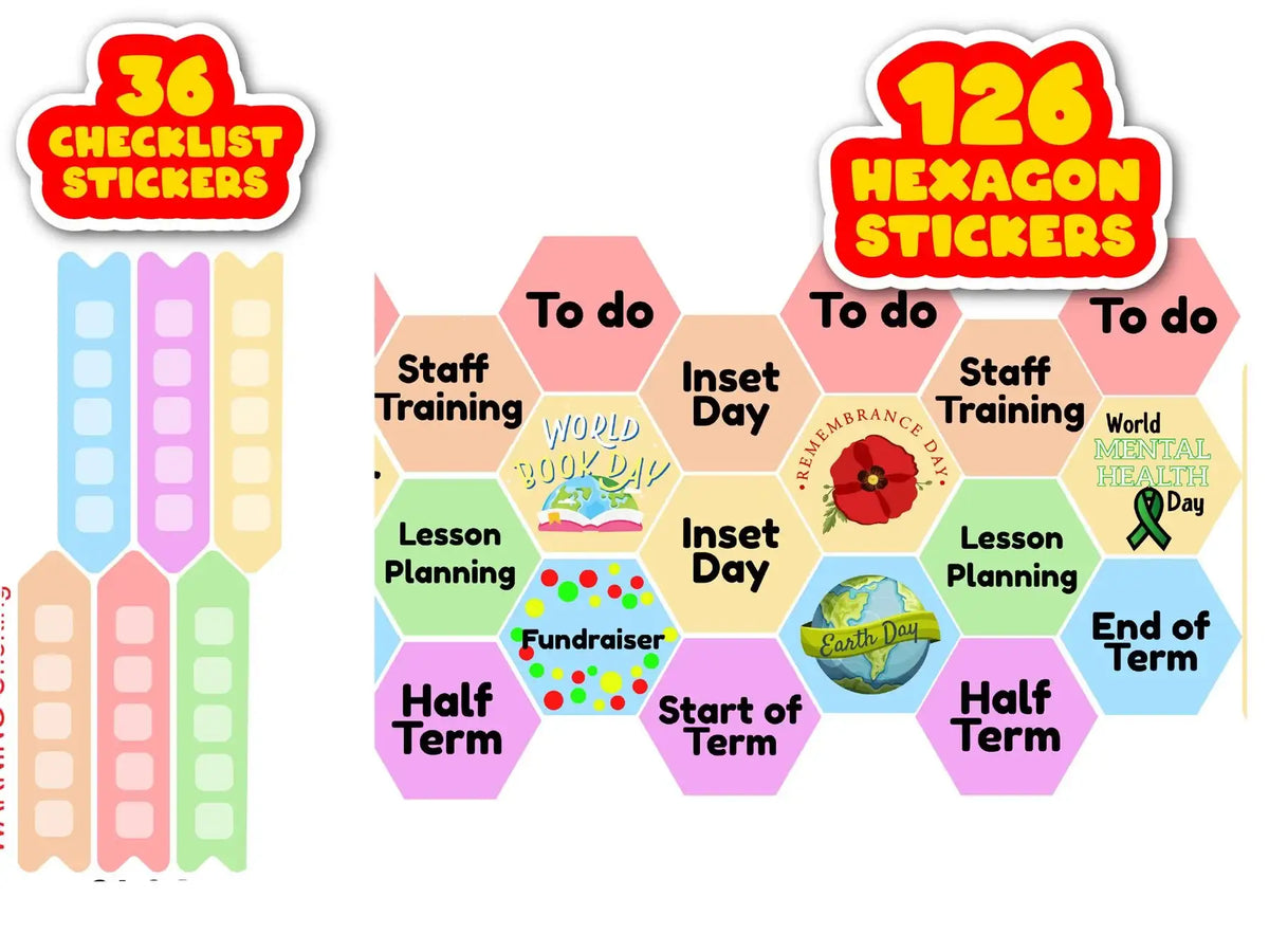 Sticker Stocker 672 Teacher Planner Stickers, Daily Routine Organiser Journal Stickers ...