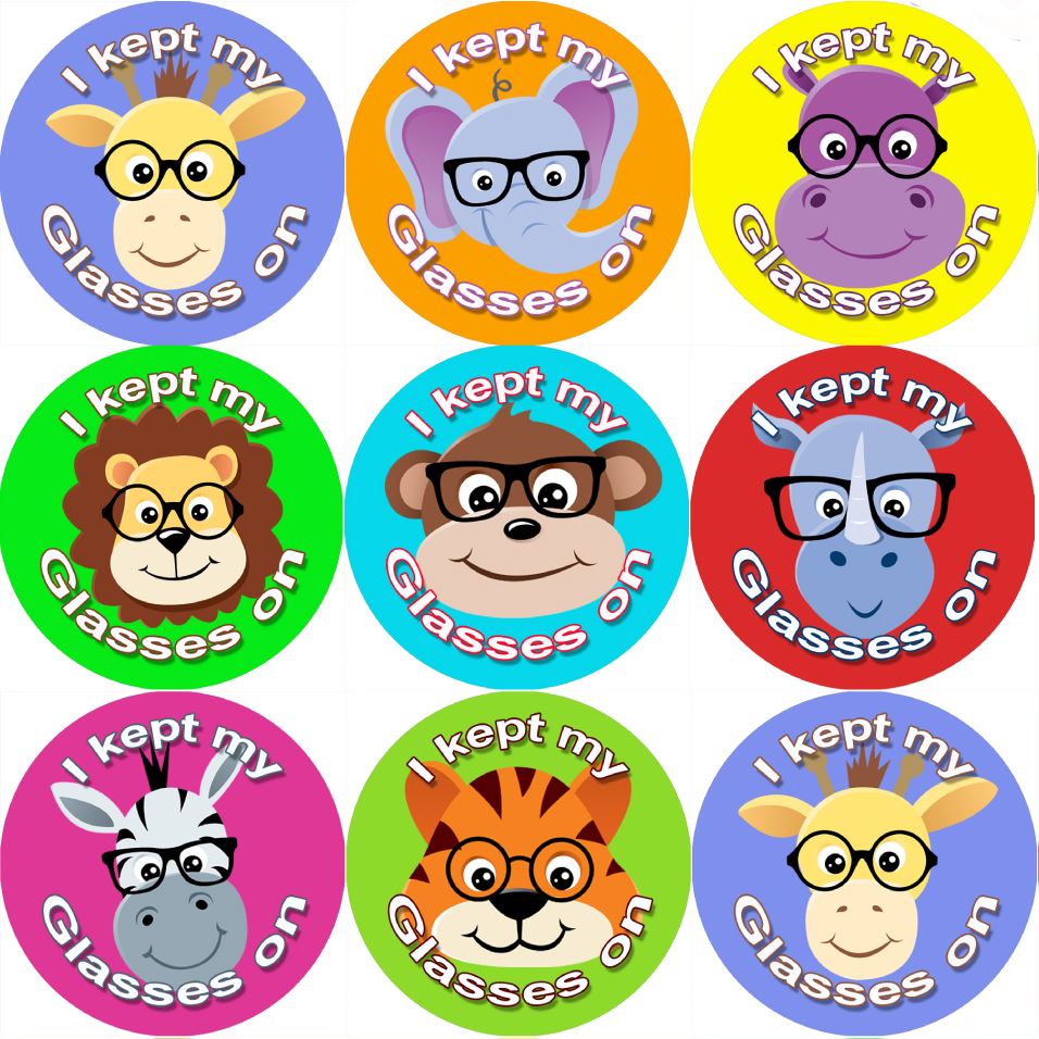 144 I Kept my Glasses on 30mm Stickers for Teachers, Parents and Party Bags