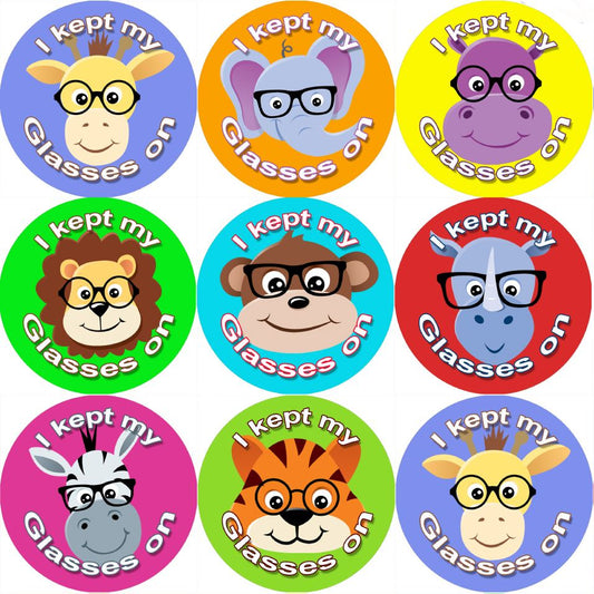 144 I Kept my Glasses on 30mm Stickers for Teachers, Parents and Party Bags