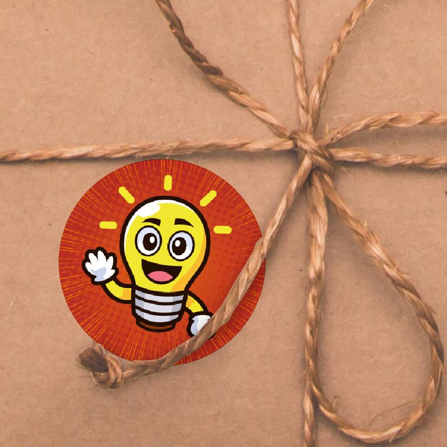 144 Great Idea Lightbulb 30mm Stickers for Teachers, Parents and Party Bags