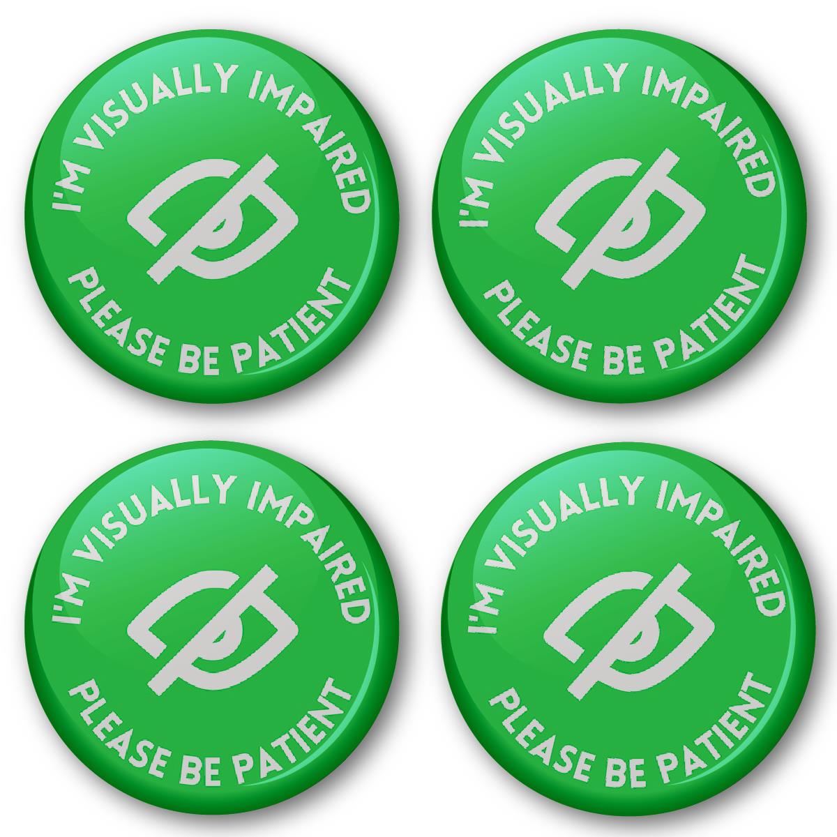 20 x Visually Impaired Sight Awareness Button Badges (Pack of 20 Pin Badges - 38mm)