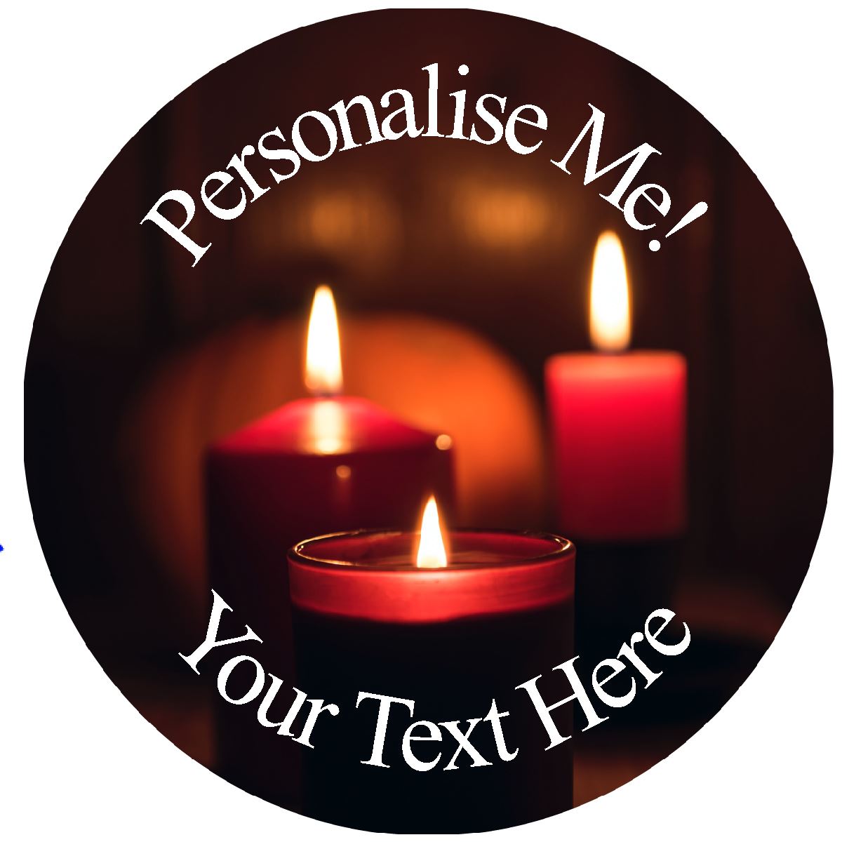 144 Personalised Crafty Candle themed 30mm Glossy Stickers Labels