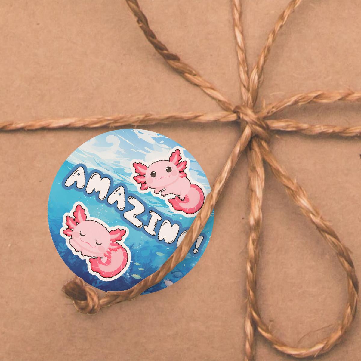 144 Awesome Axolotl Reward Stickers - 30mm - Teacher Parents School Nursery