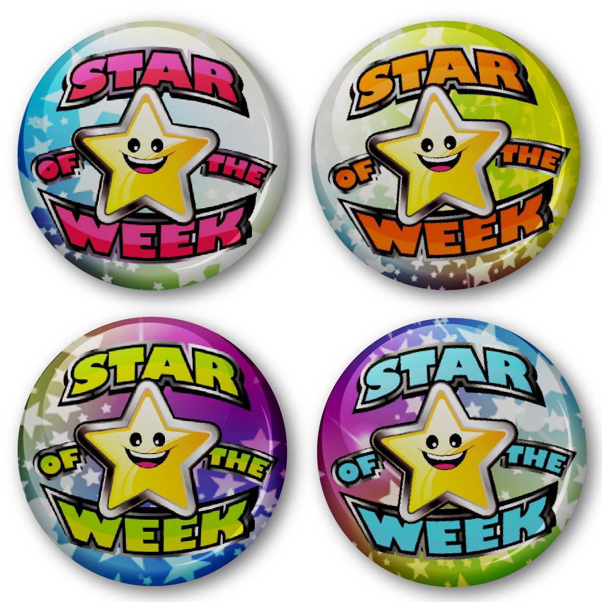 Star of the Week Reward Button Badges (Pack of 20 Pin Badges - 38mm)