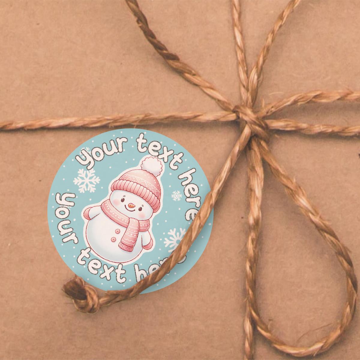 144 Personalised Christmas Snowman 30mm Christmas Reward Stickers for School Teachers, Parents and Nursery