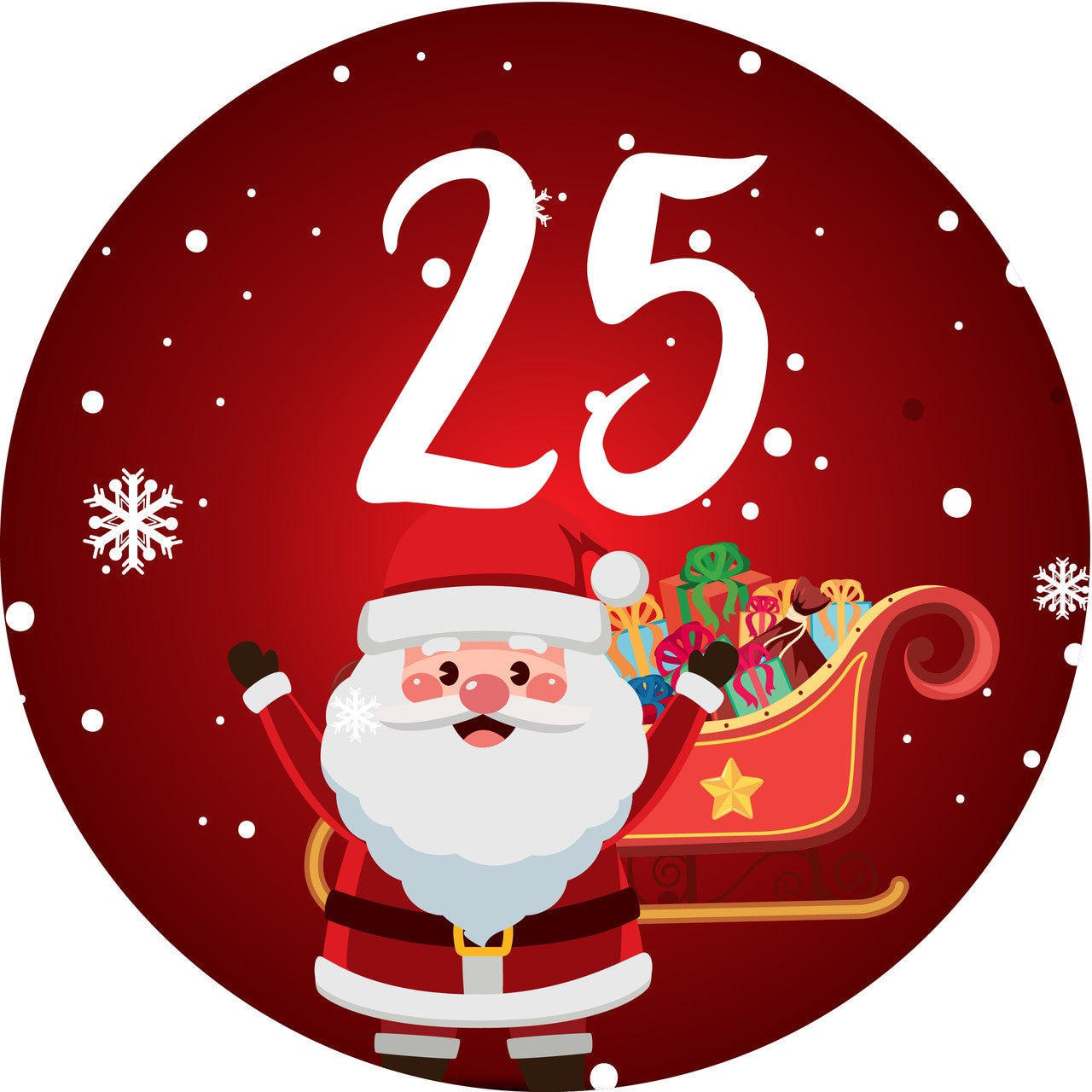 Sticker Stocker - 144 Christmas Countdown Advent Number Stickers 30mm Glossy Stickers