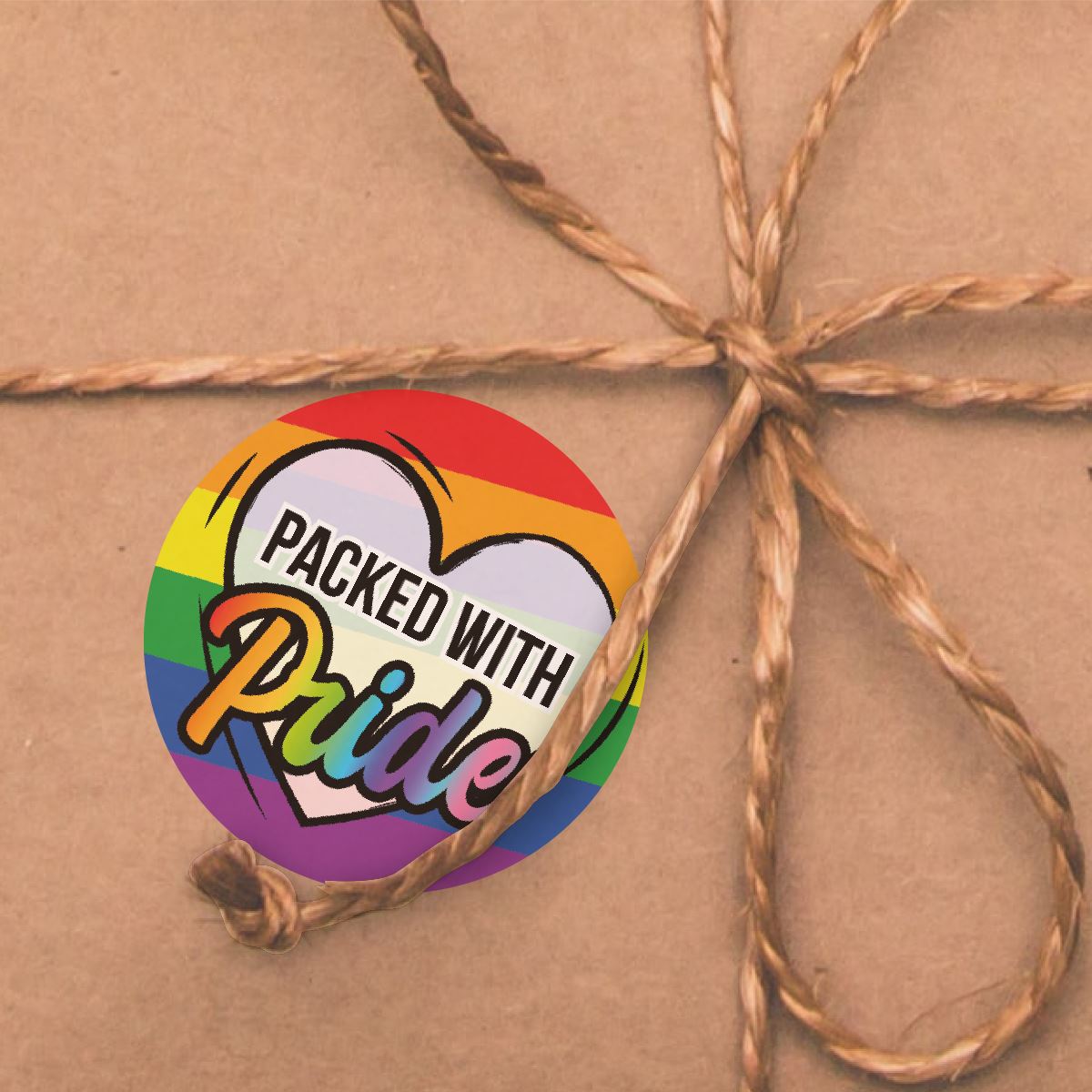 144 Colourful LGBT Packed With Pride Hearts 30mm Glossy Stickers