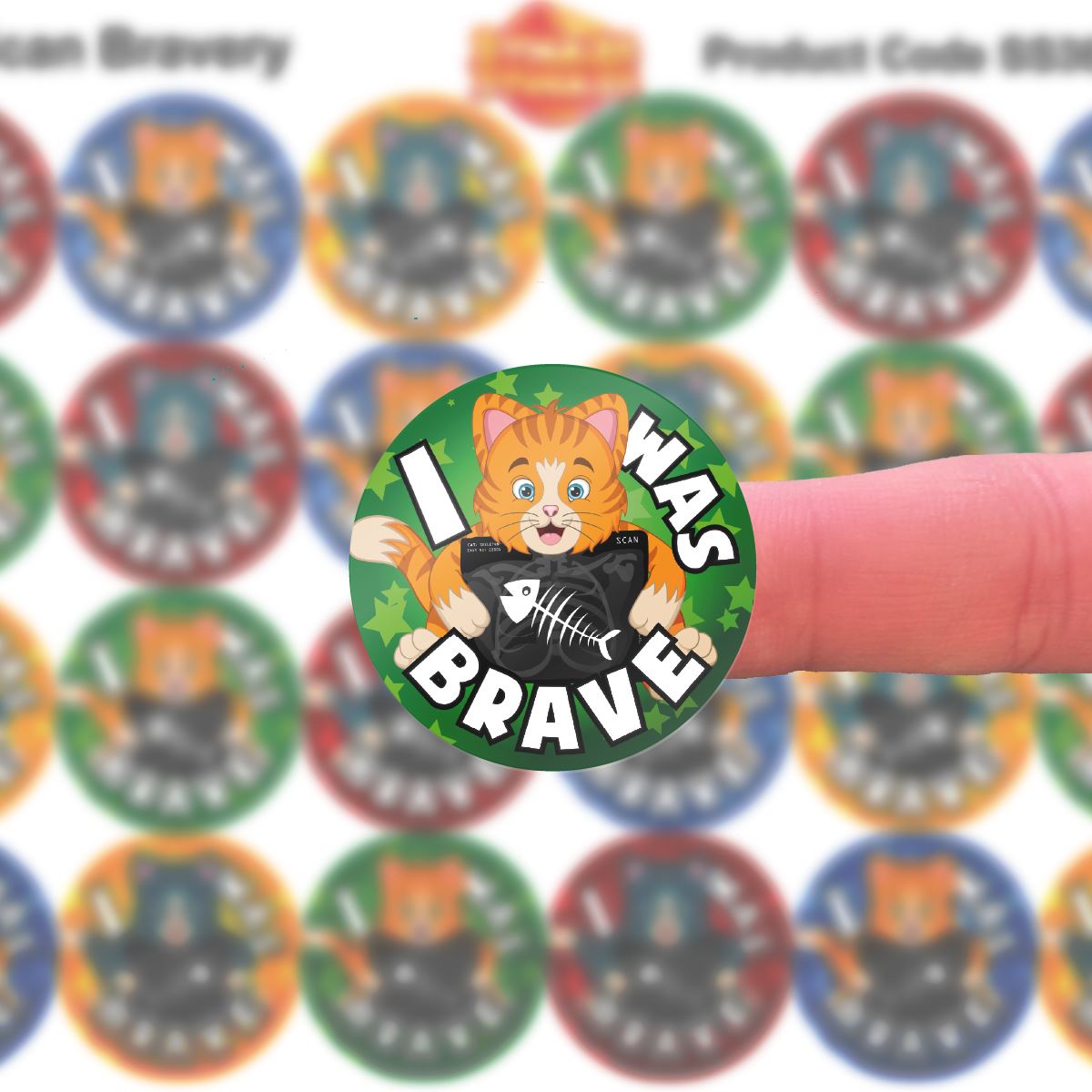 144 Cat Scan X-Ray Bravery Award 30 mm Reward Stickers for Nurses, Doctors or Dentists