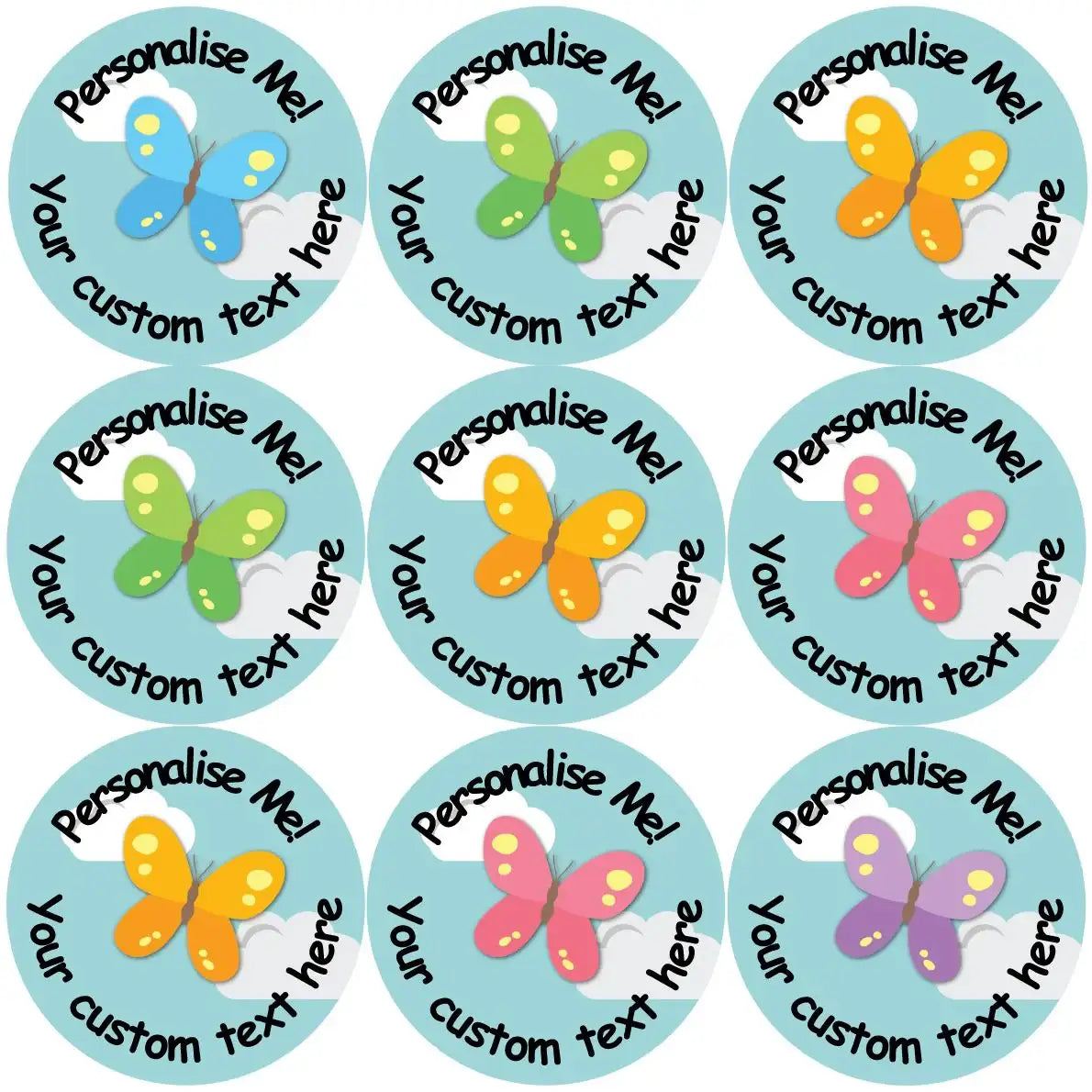 144 Butterflies Personalised Teacher Reward Stickers - Large - Sticker ...