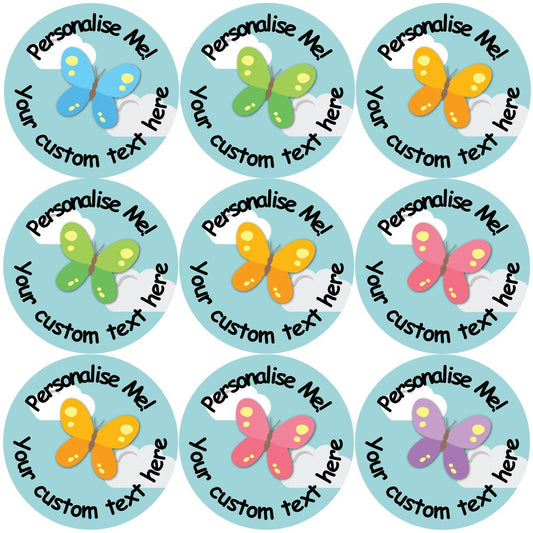 144 Butterflies Personalised 30mm Reward Stickers for School Teachers, Parents and Nursery