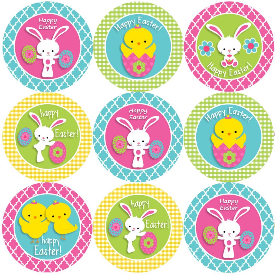 144 Happy Easter 30mm Reward Stickers for Teachers, Parents and Girls Party Bags