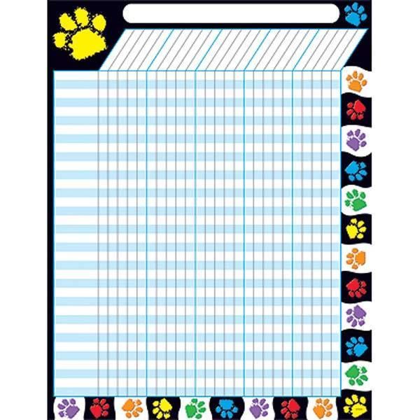 Paw Prints - Large Durable Incentive Wall Reward Chart