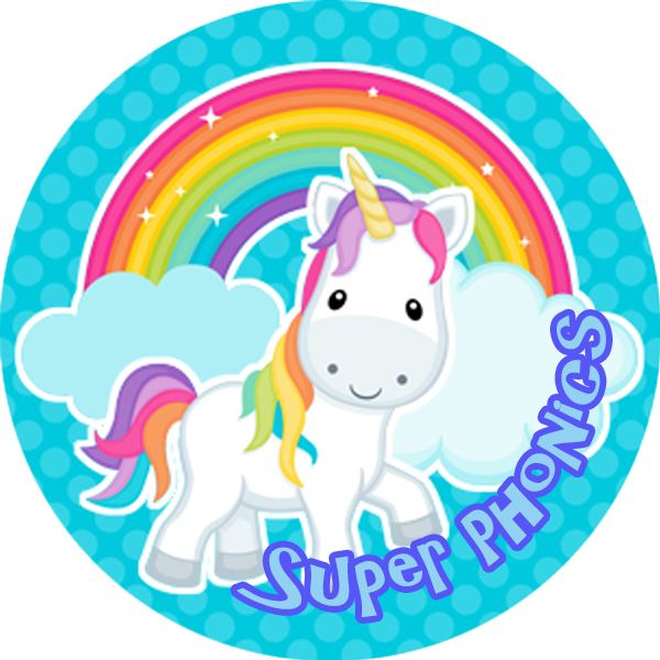 144 Phonics Unicorns 30mm Reward Stickers for School Teachers, Parents and Nursery