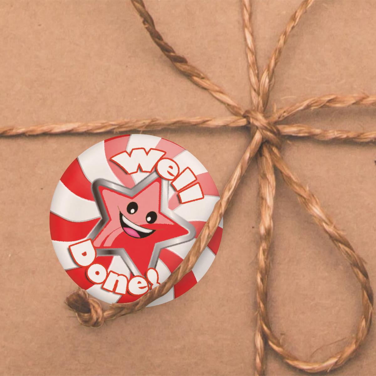 120 Well Done Star Peppermint Scented Stickers - 30mm Scented Stickers - For Teachers Nursery Parents