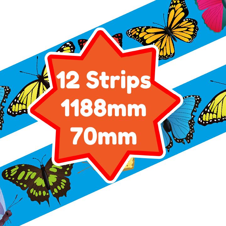 Bright Butterflies Classroom Trimmers 14.25m long Notice Board Display Borders