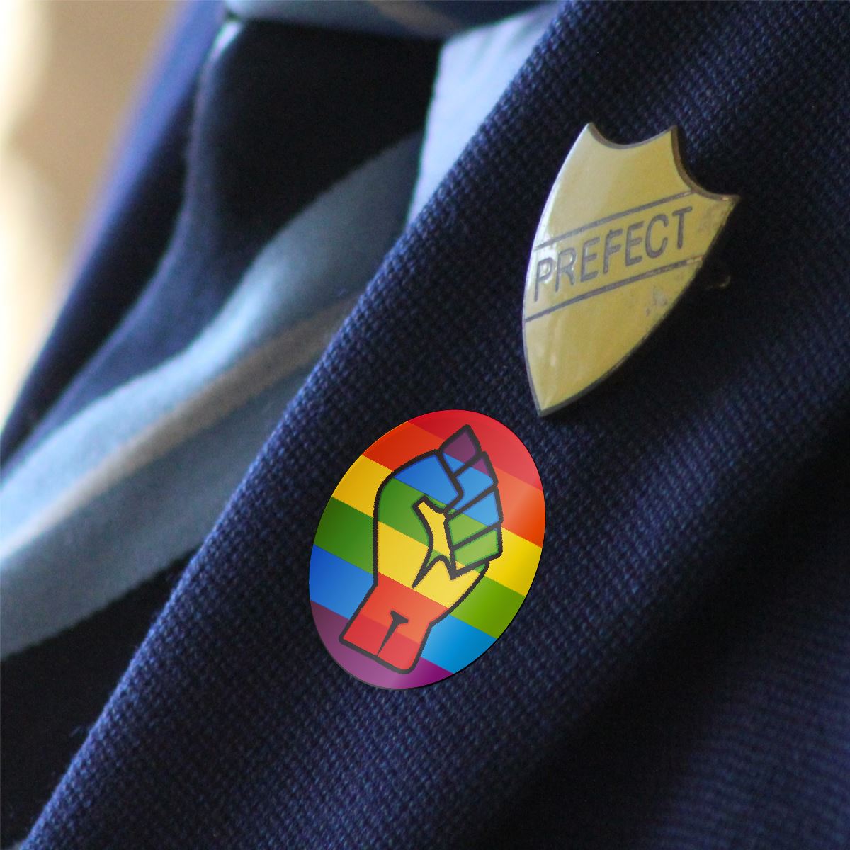 144 Colourful LGBT Pride Rainbow Fists 30mm Glossy Stickers