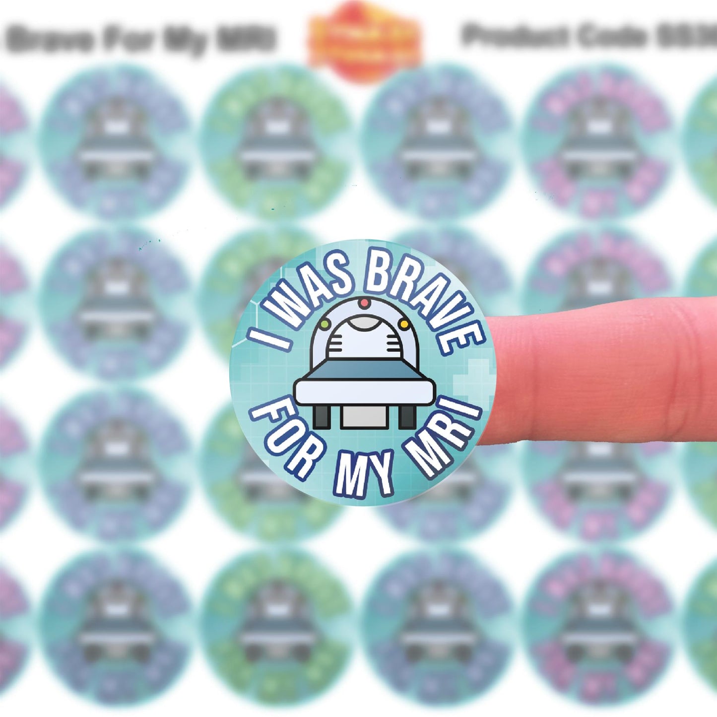 144 I Was Brave For My MRI Award 30mm Reward Stickers for Nurses, Doctors, Radiographers