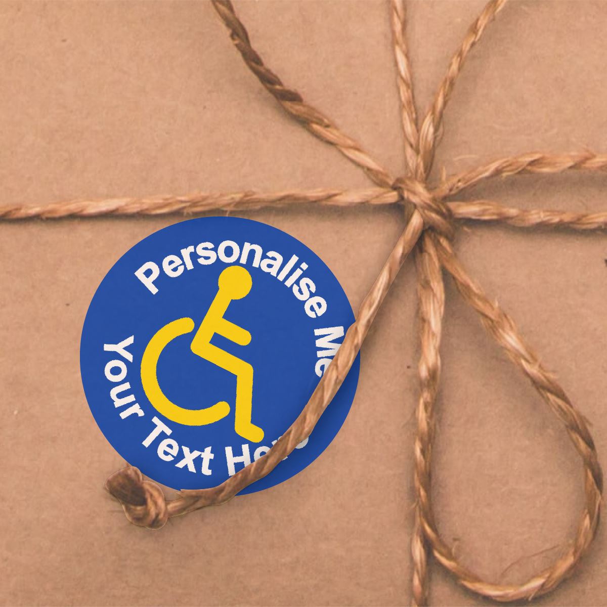 144 Disability Wheelchair Logo Personalised 30mm Stickers for disabled, craft, company packaging