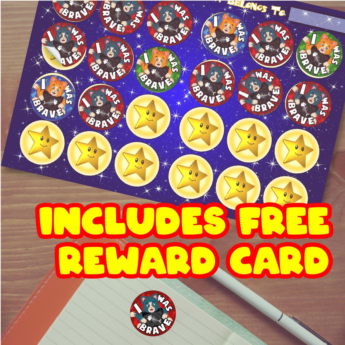 144 Cat Scan X-Ray Bravery Award 30 mm Reward Stickers for Nurses, Doctors or Dentists