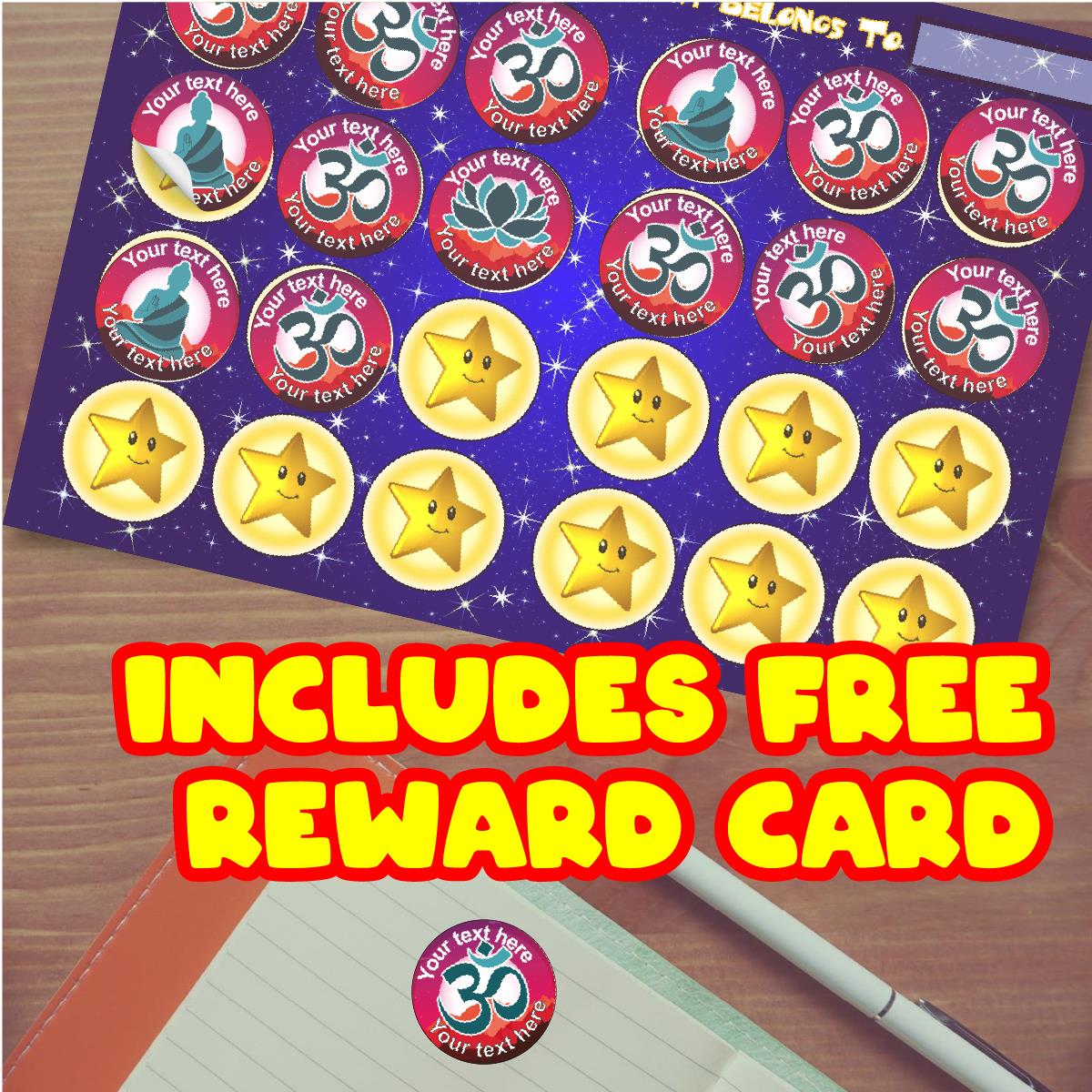 144 Personalised 30mm Buddhism Children Reward Stickers for School Teachers, Parents and Nursery