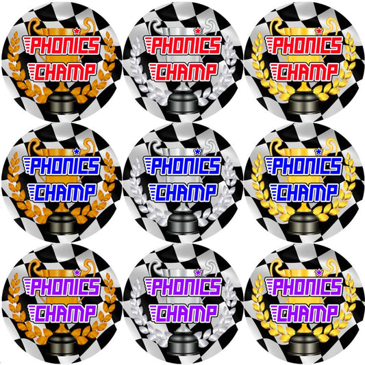 144 Phonics Champ 30mm Reward Stickers for School Teachers, Parents and Nursery