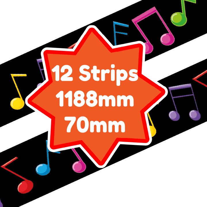 Music Notes Classroom Trimmers 14.25m long Notice Board Display Borders