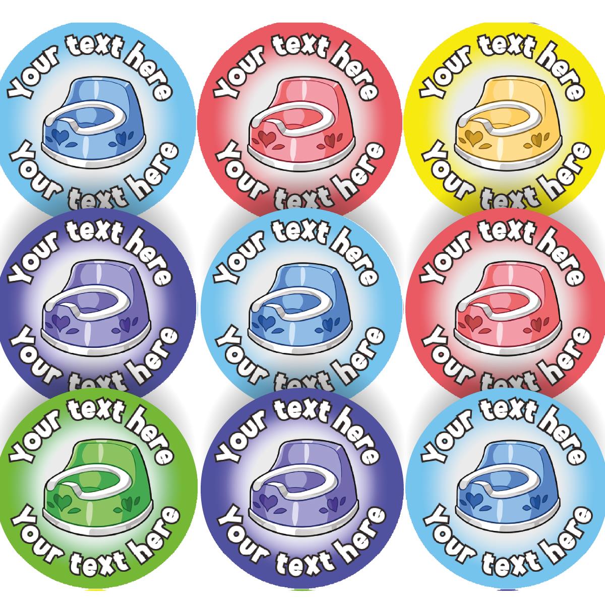 144 Personalised Potty Training 30mm Reward Stickers for School Teachers, Parents and Nursery