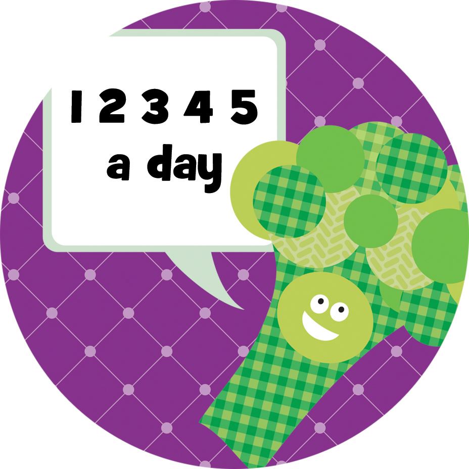 144 5 A Day 30mm Children's Clean Plate Reward Stickers for Teachers or Parents