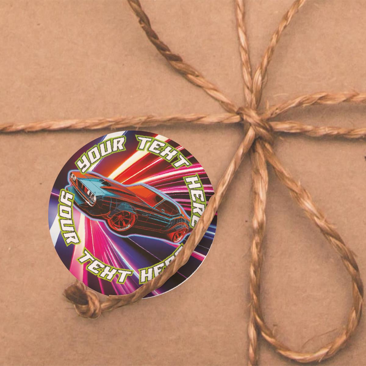 144 Cool Car Personalised 30mm Children's Reward Stickers for Teachers or Parents and Party Bags