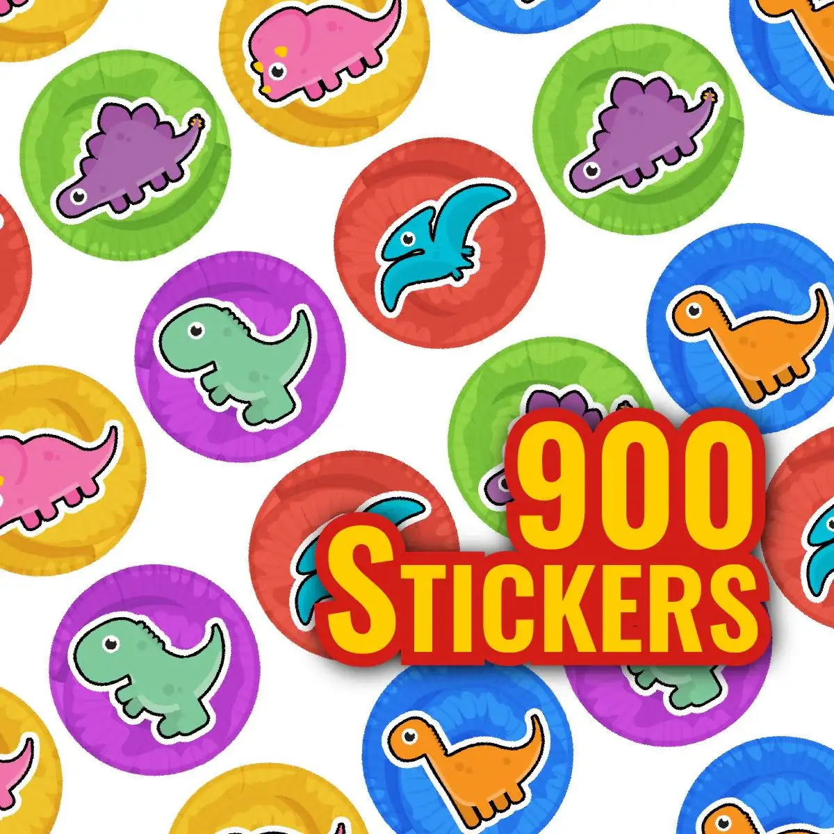 Sticker Stocker 900 Mini Dinosaur 10mm Spot Stickers for School Teachers and Planners ...