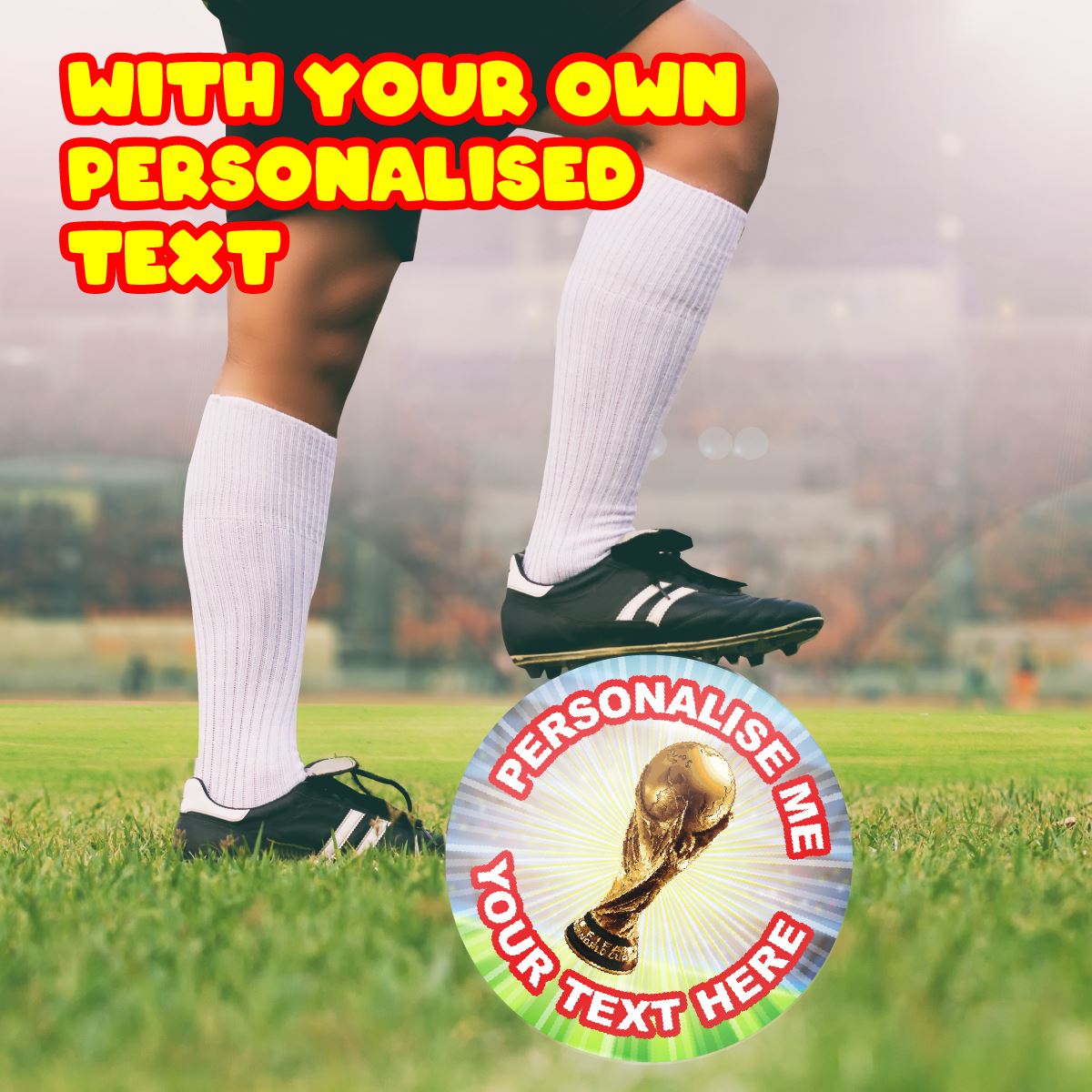 144 World Cup Personalised 30mm Reward Stickers for Football Clubs, schools