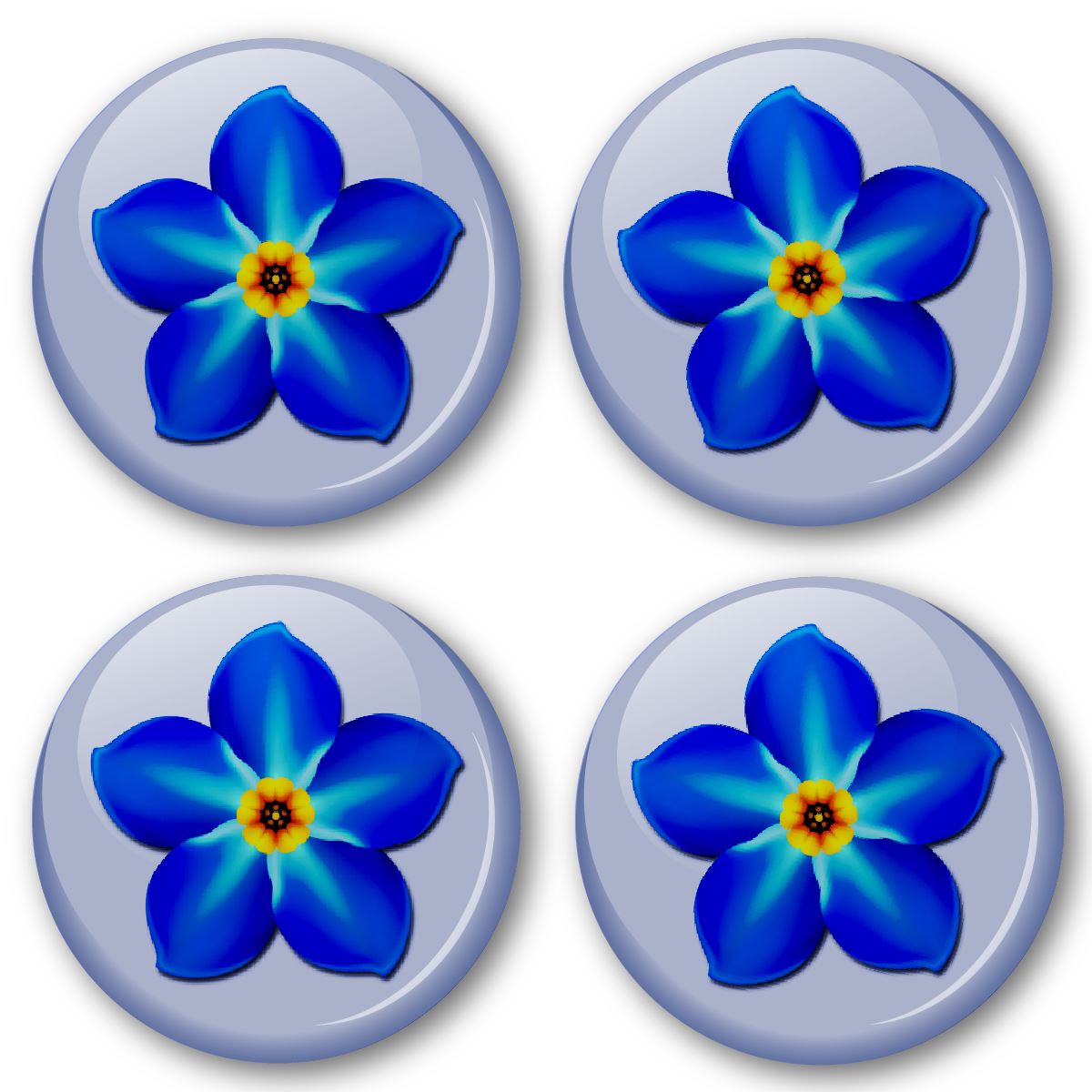 Forget Me Not Alzheimer's Dementia Awareness Badge 38mm (Pack of 20 Pin Badges - 38mm)