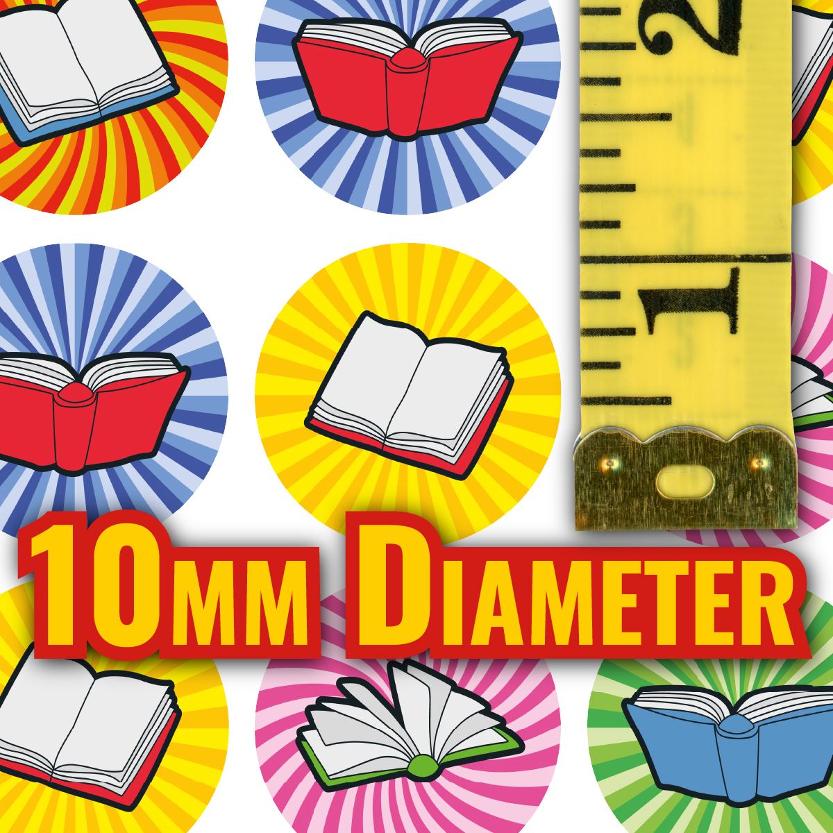 900 Mini Reading Award Book Dot 10mm Spot Reward Stickers for Teachers and Planner Charts