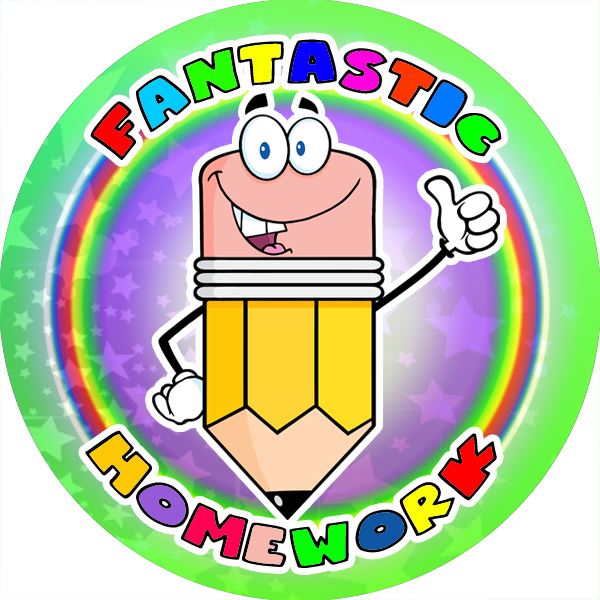 144 Fantastic Homework 30mm Stickers for Teachers, Parents and Party Bags