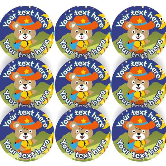 144 Personalised Camp Cubs 30mm Forest School Scout Reward Stickers for School Teachers, Parents and Nursery