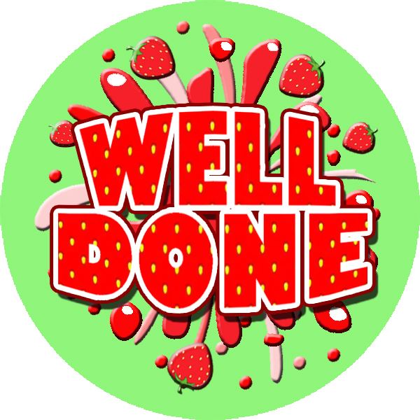 120 Strawberry Burst 30mm Scented Reward Stickers for Teachers, Parents and Party Bags