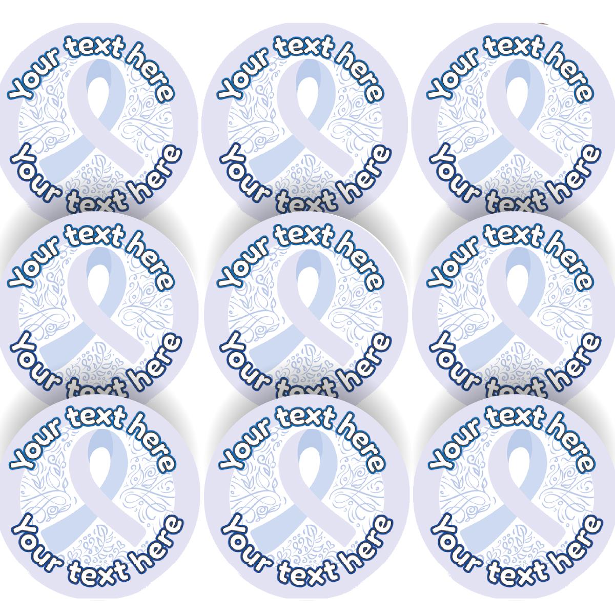 144 Prostate Cancer Awareness Personalised 30mm Stickers Teachers, Parents, Schools